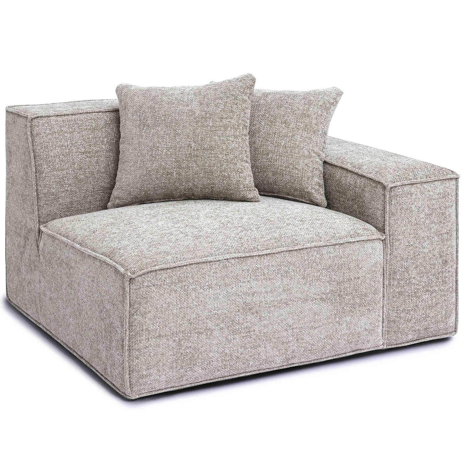 TOV Furniture Mindy Chenille Basketweave Corner Chair