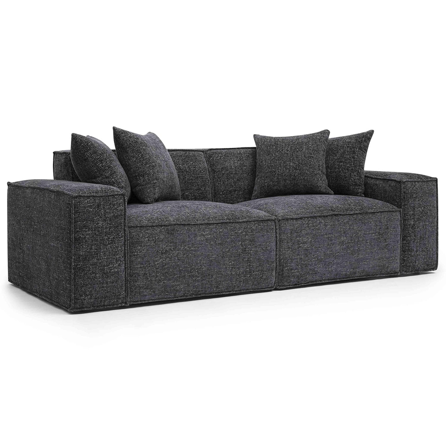 TOV Furniture Mindy Chenille Basketweave Modular Loveseat