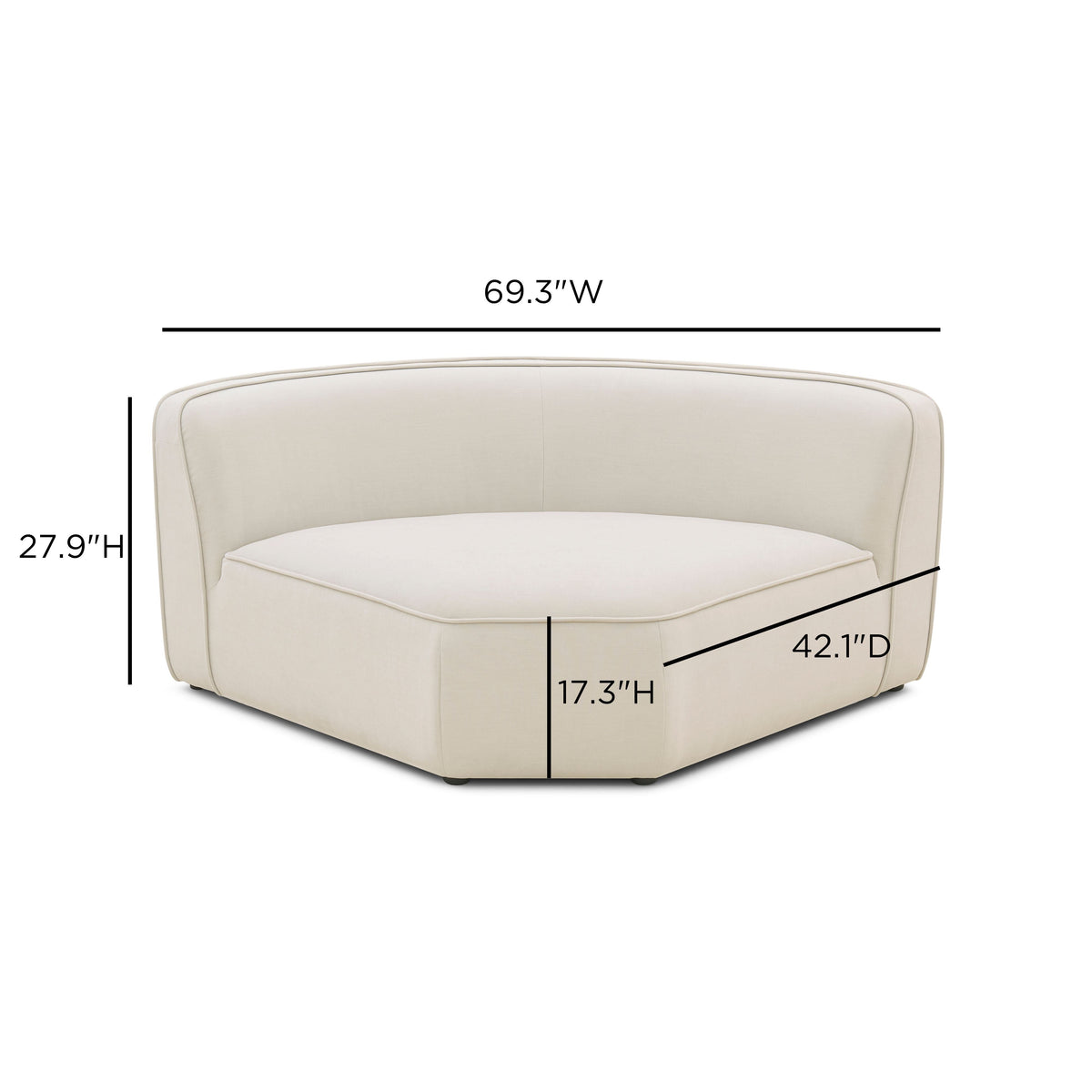 TOV Furniture Travie Sand Upcycled Performance Linen Wedge Corner Chair