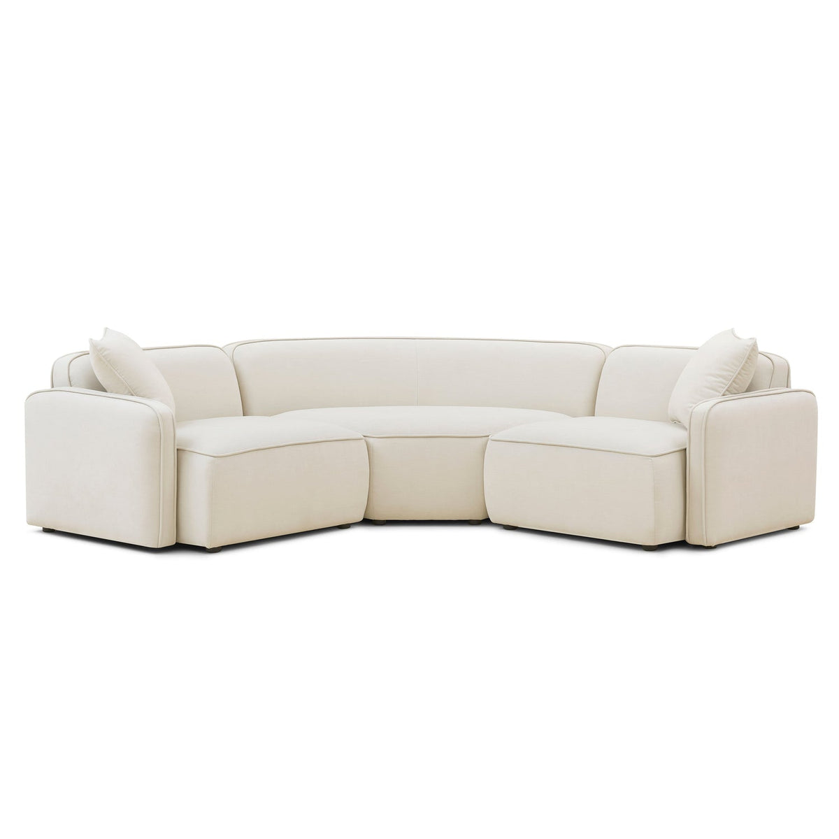 TOV Furniture Travie Sand Upcycled Performance Linen 3-Piece Modular L-Sectional Sofa