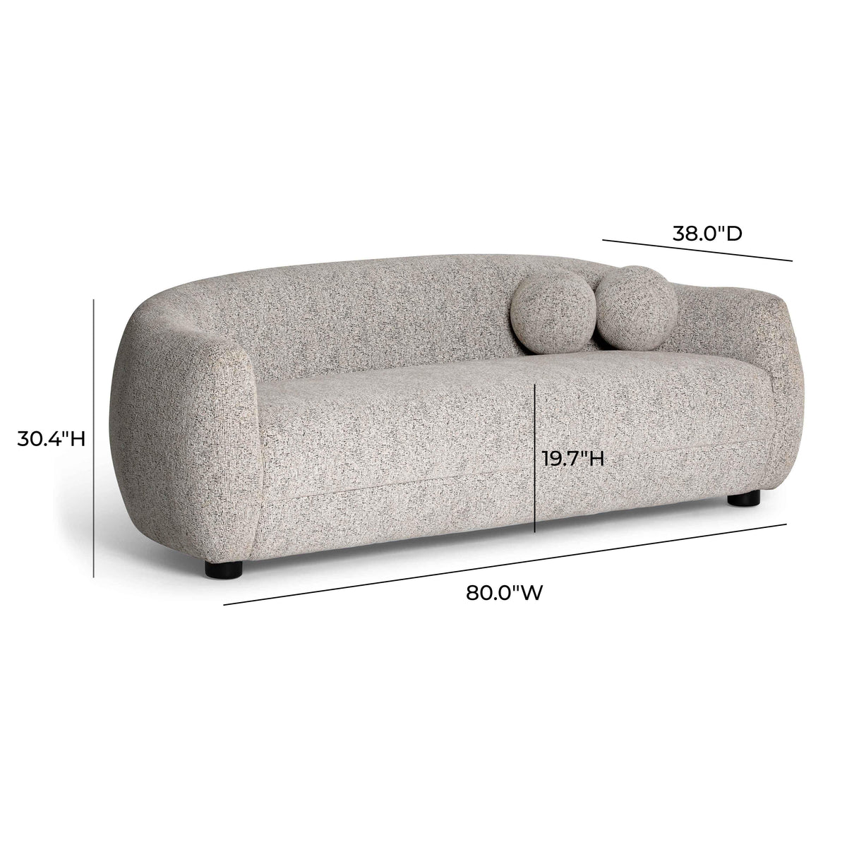TOV Furniture Judy Black and White Woven Performance Sofa