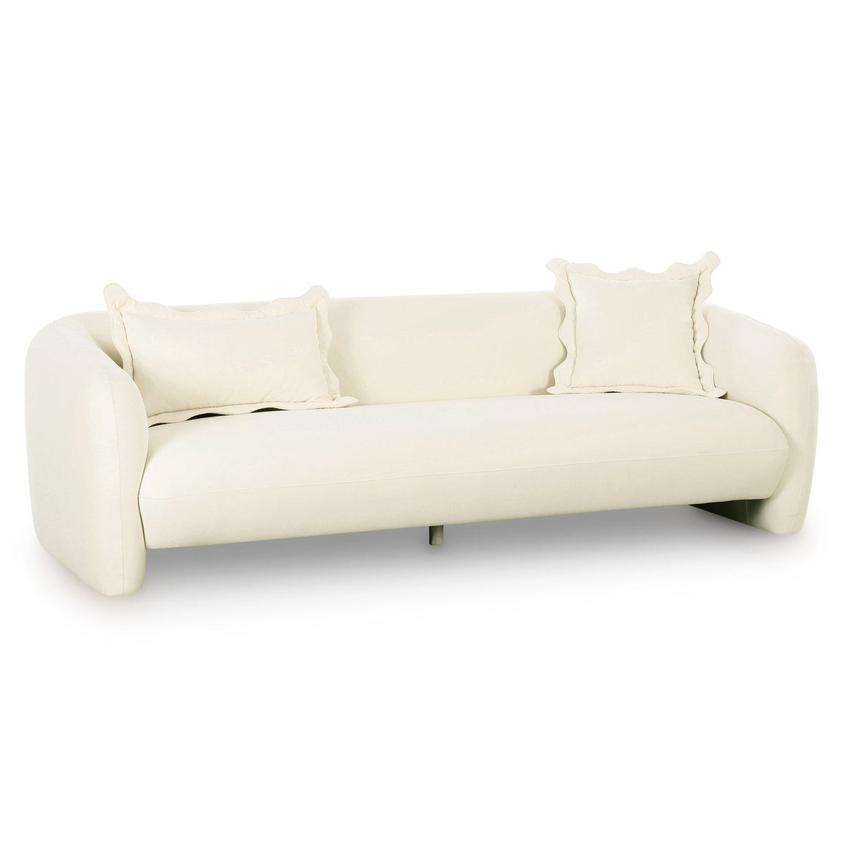 TOV Furniture Lou Cream Performance Velvet Sofa in cream performance velvet, primary product view