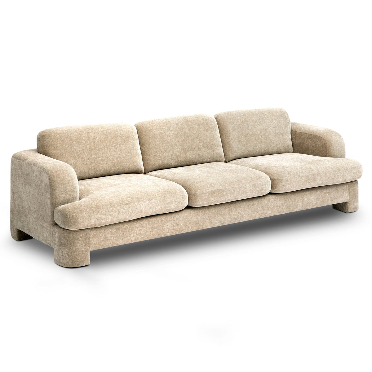 TOV Furniture Halsey Tan Textured Sofa in tan textured woven fabric, primary product view