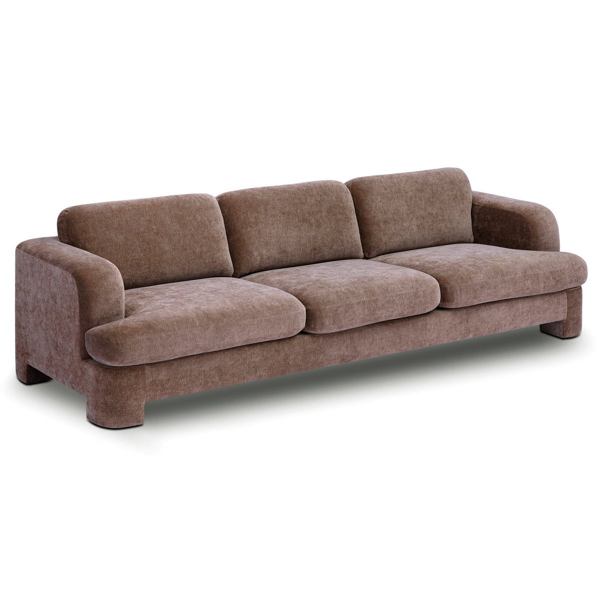 TOV Furniture Halsey Brown Textured Sofa in brown textured woven fabric, primary product view