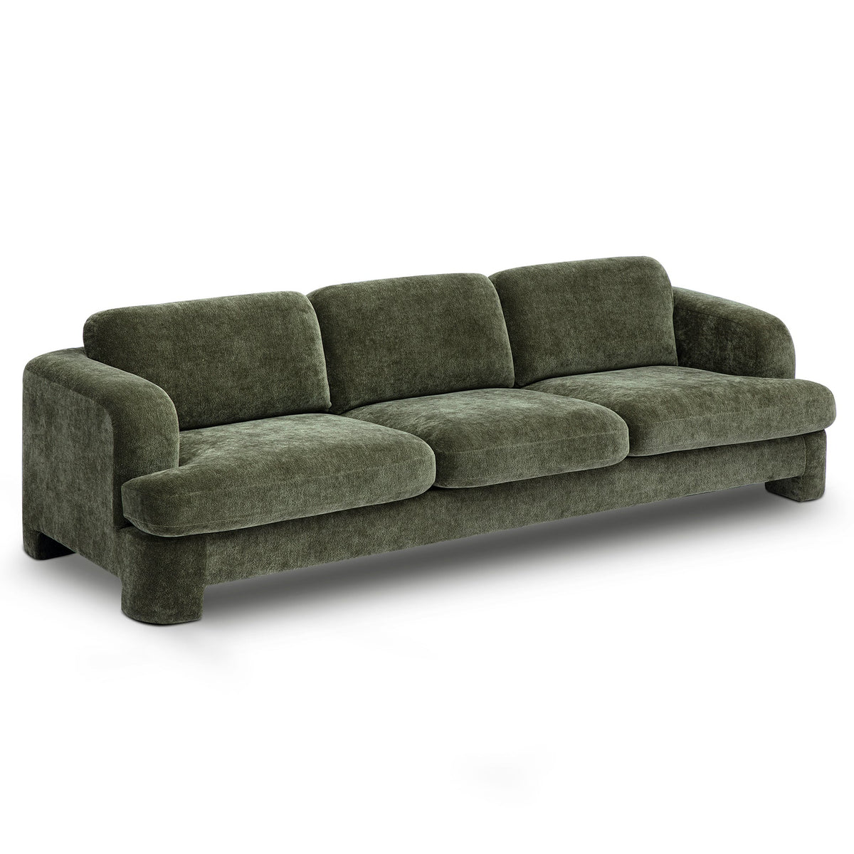 TOV Furniture Halsey Green Textured Sofa in green textured woven fabric, primary product view