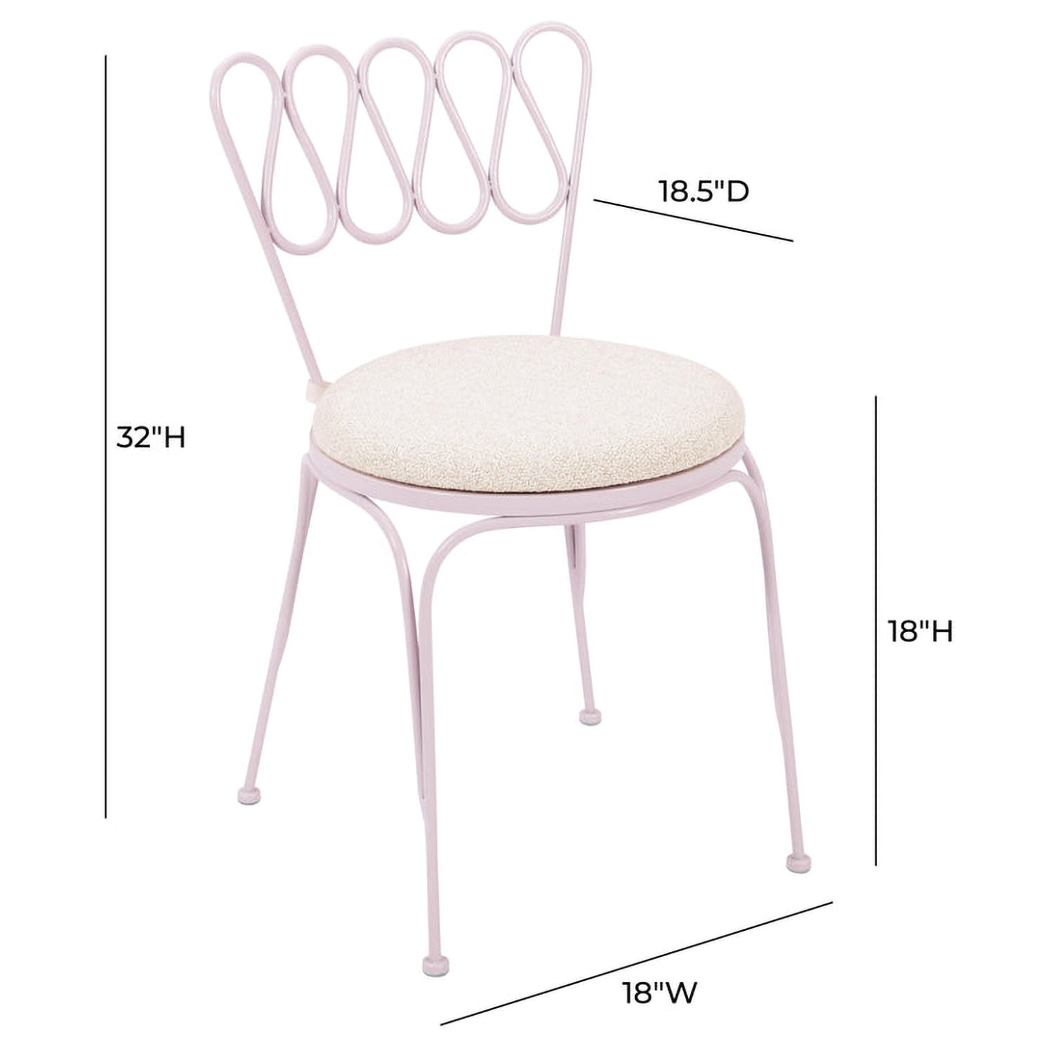 TOV Furniture Erica Wrought Iron Outdoor Chair