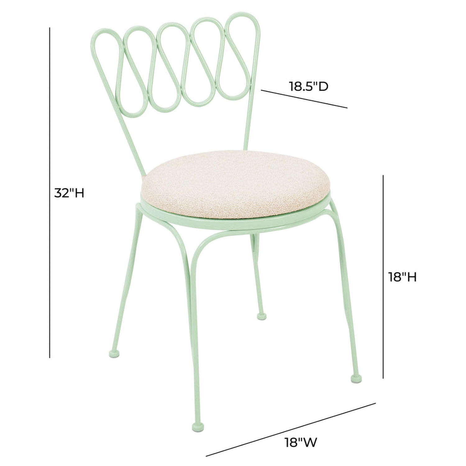 TOV Furniture Erica Wrought Iron Outdoor Chair