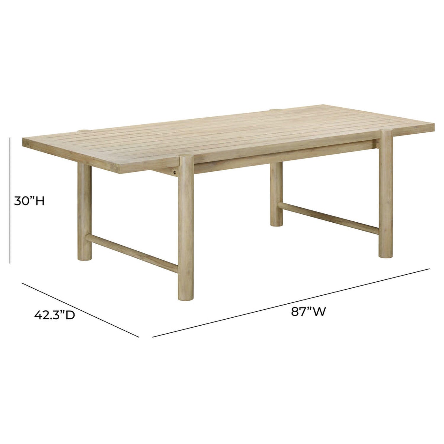 TOV Furniture Gata Light Teak Outdoor Rectangular Dining Table