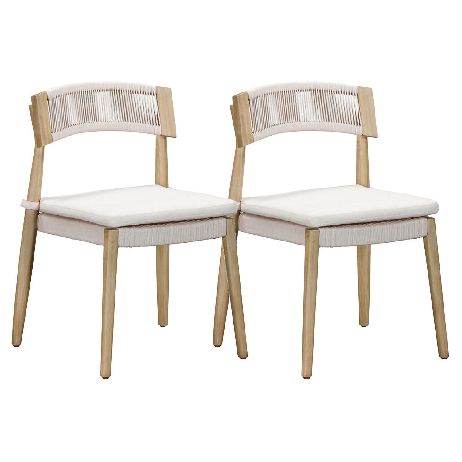 TOV Furniture Gata Cream Outdoor Dining Chair Set of 2