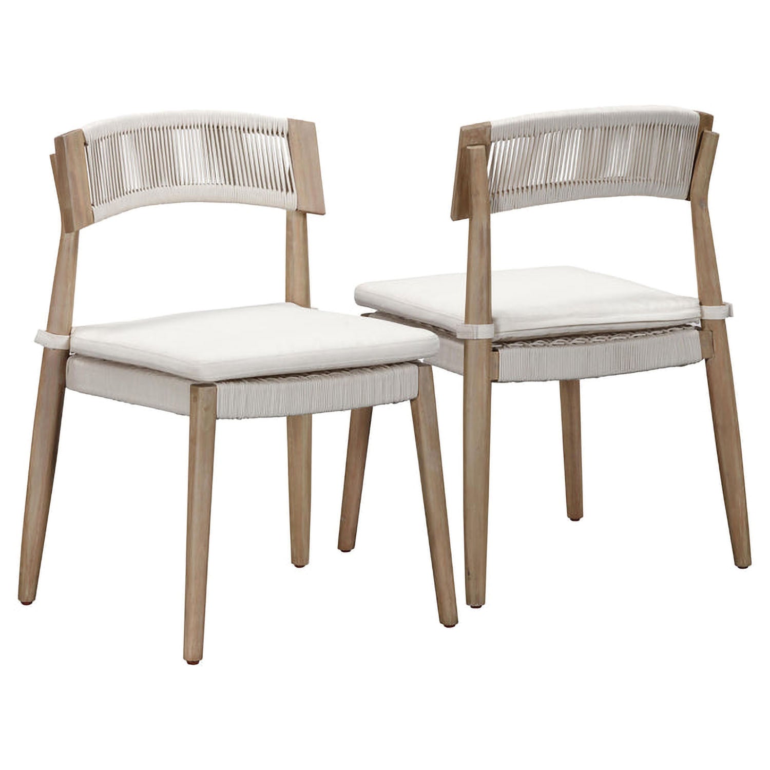 TOV Furniture Gata Cream Outdoor Dining Chair Set of 2