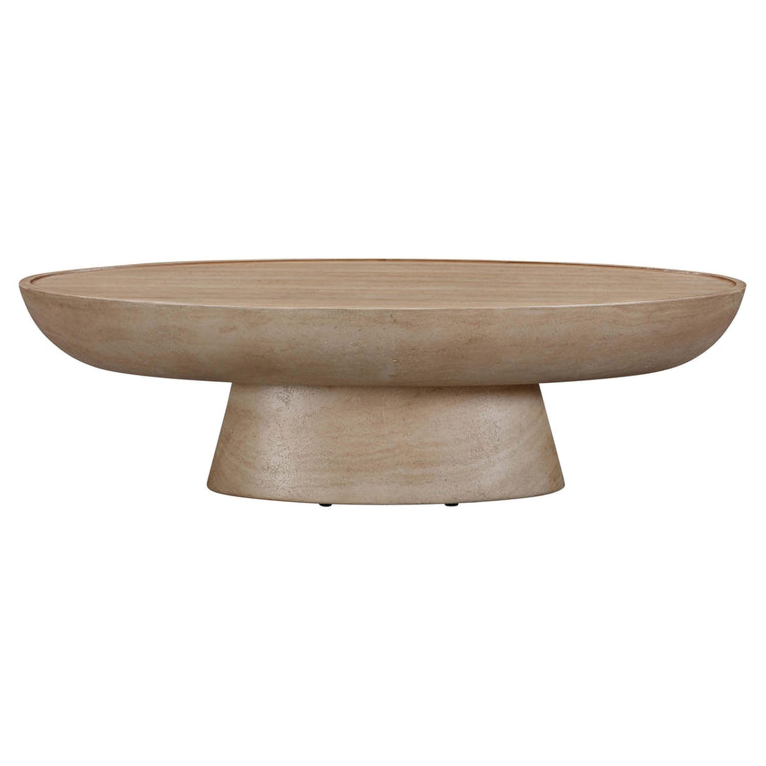 TOV Furniture Eclipse Textured Faux Travertine Indoor/Outdoor Coffee Table