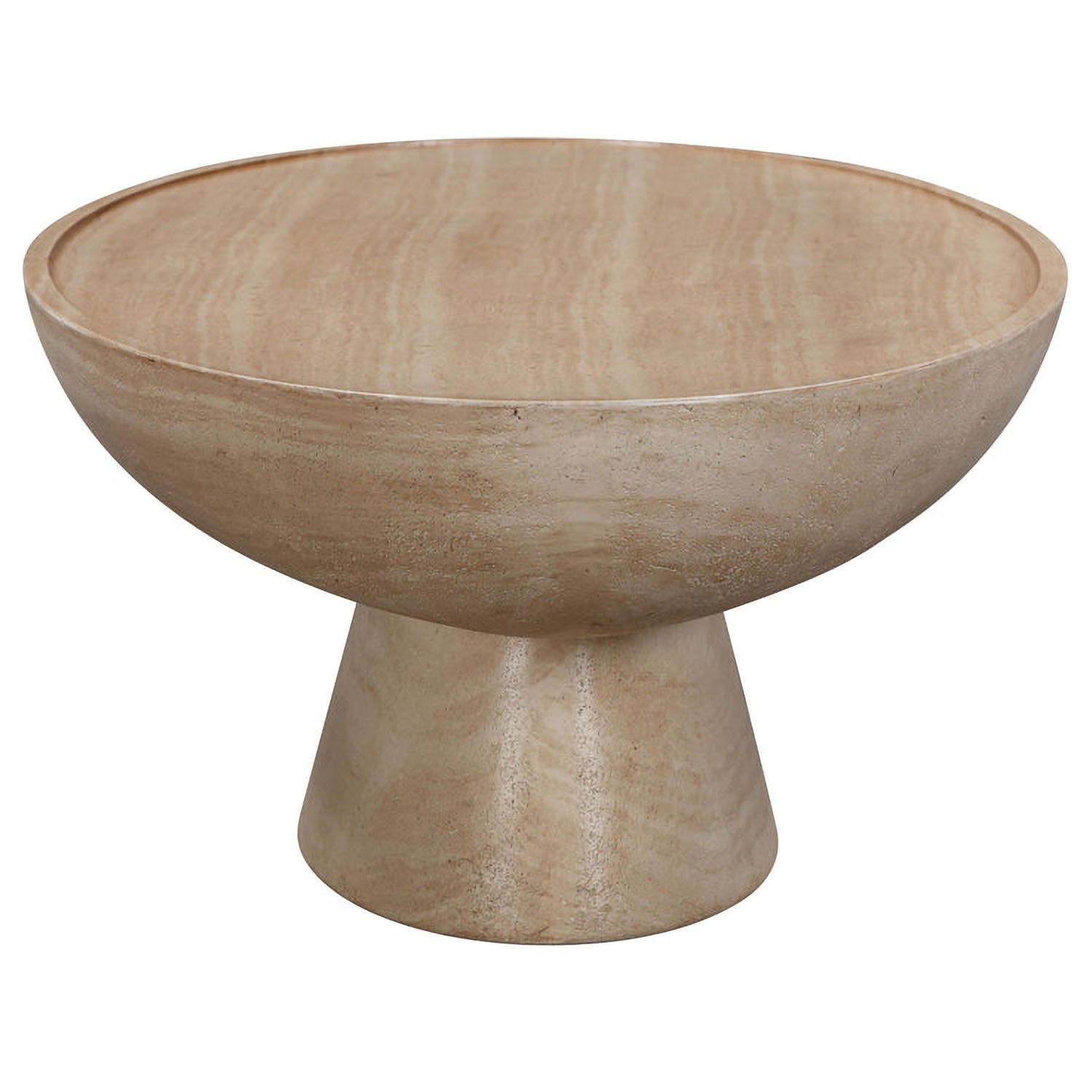 TOV Furniture Eclipse Textured Faux Travertine Indoor/Outdoor Coffee Table