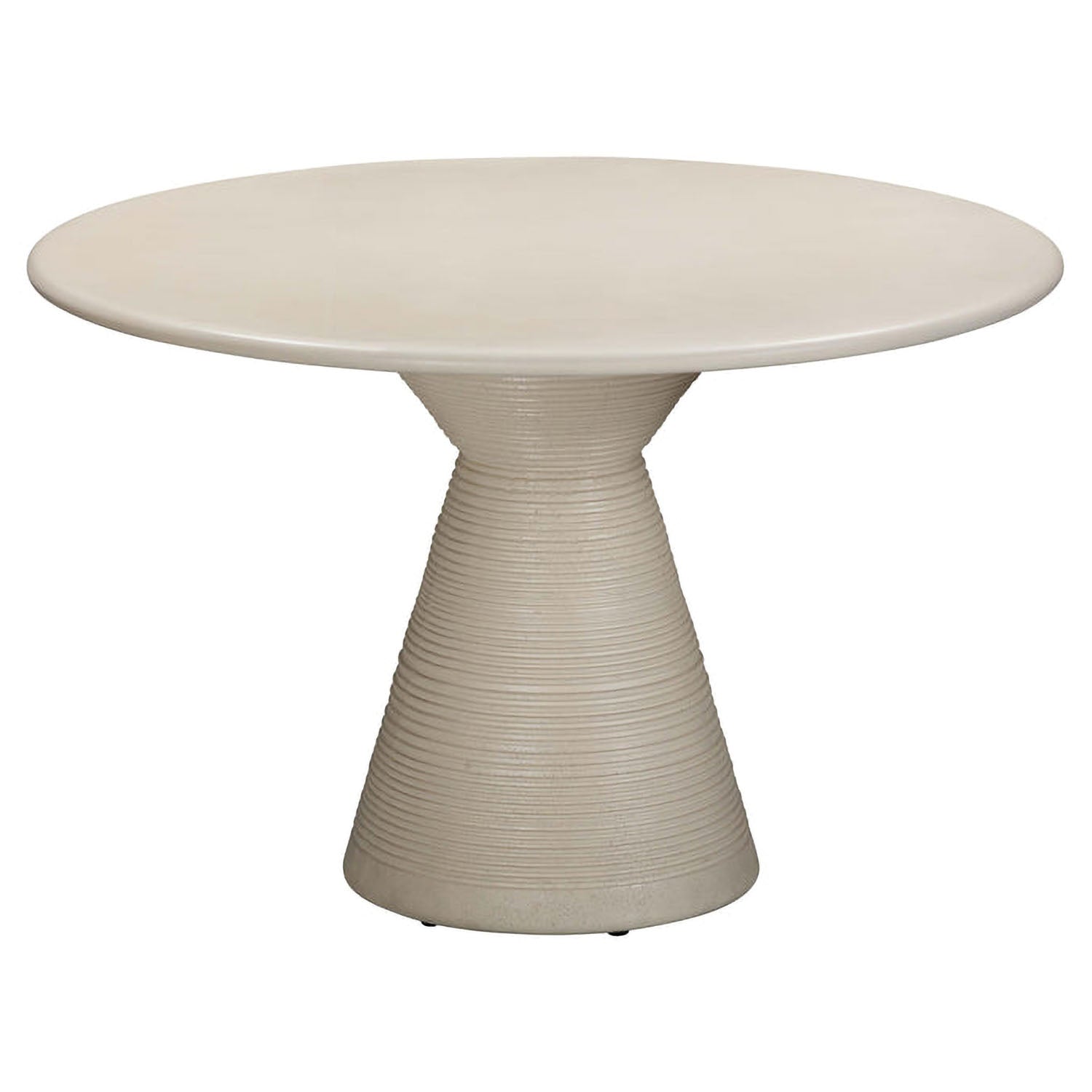 TOV Furniture Fern Beige Textured Faux Plaster Concrete Indoor/Outdoor Round Dining Table