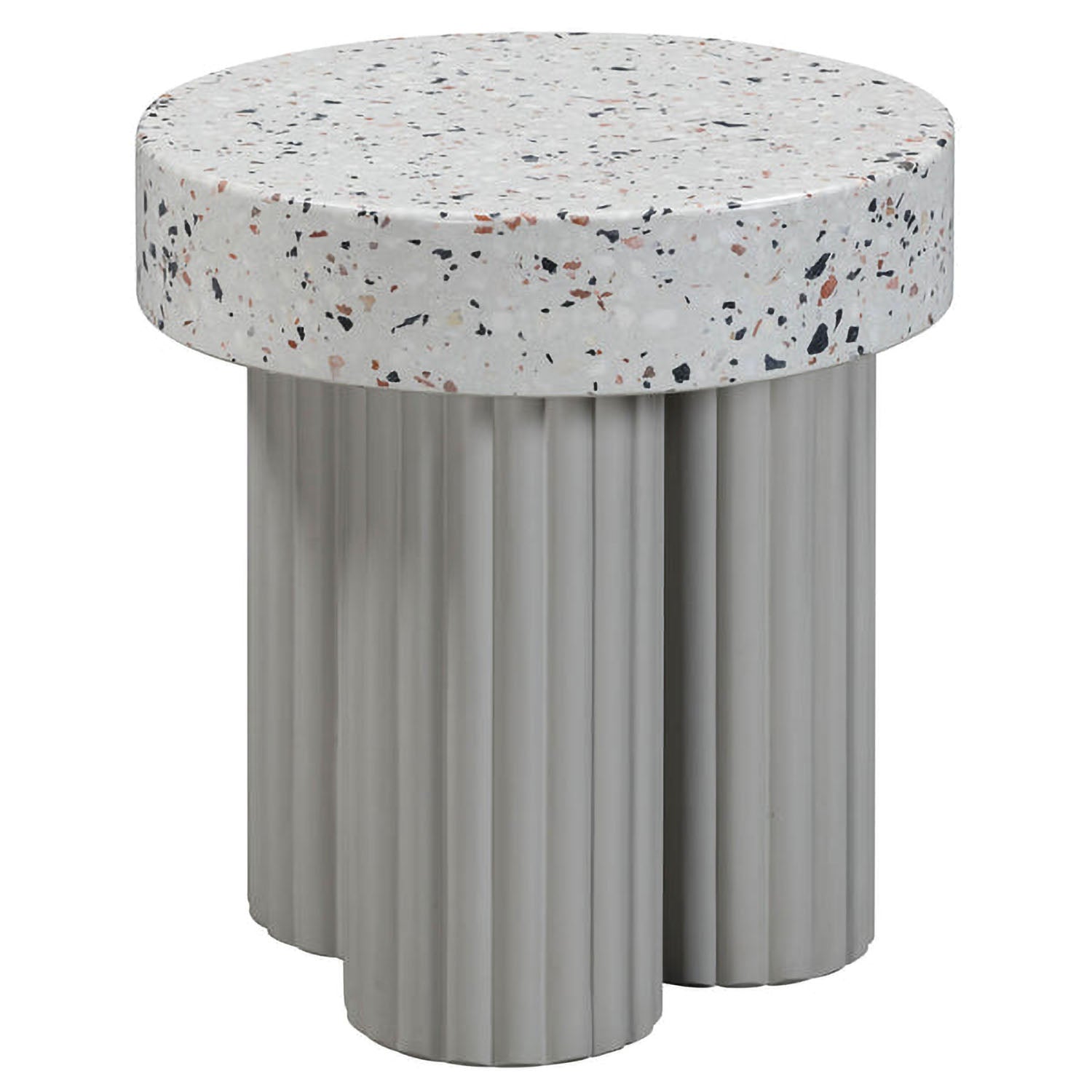 TOV Furniture Clover Faux Terrazzo Indoor/Outdoor Round Side Table