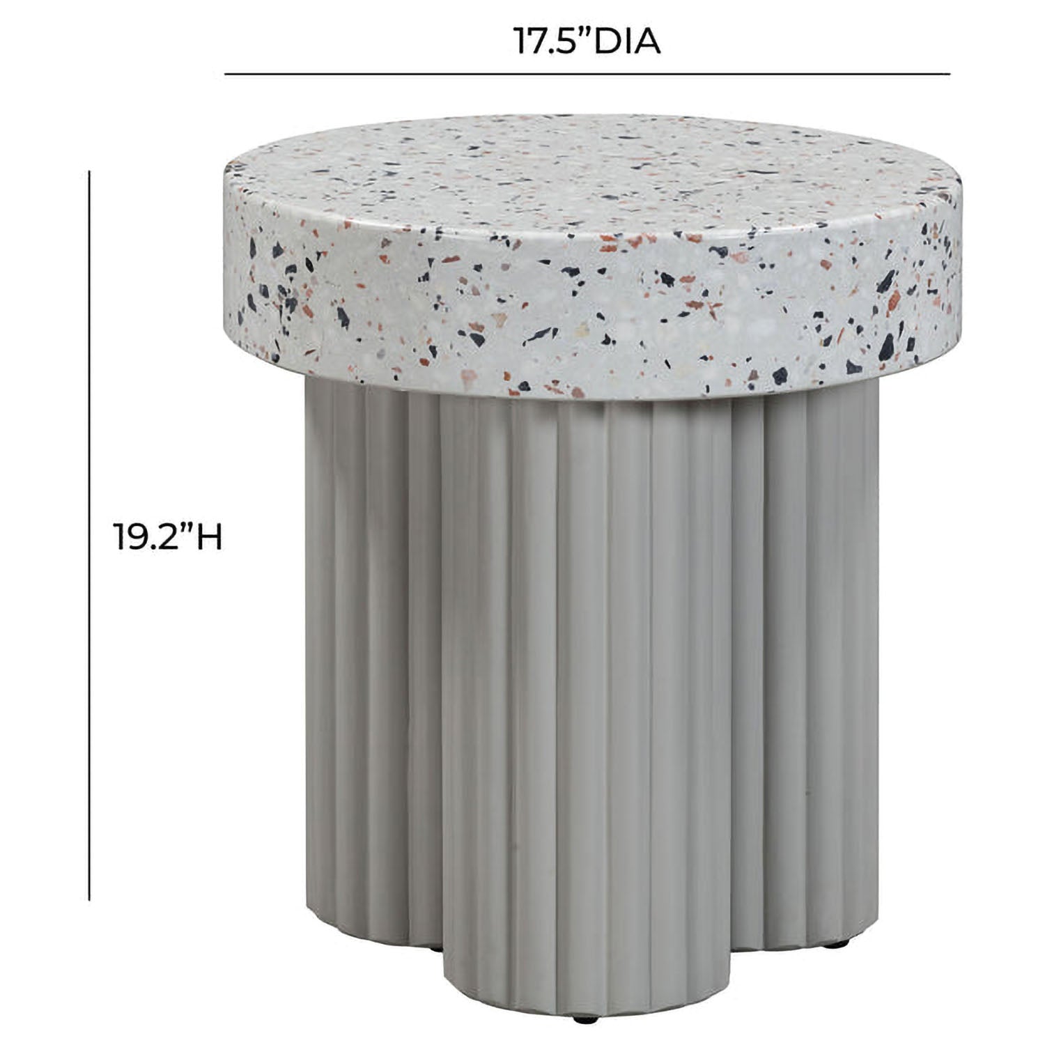 TOV Furniture Clover Faux Terrazzo Indoor/Outdoor Round Side Table