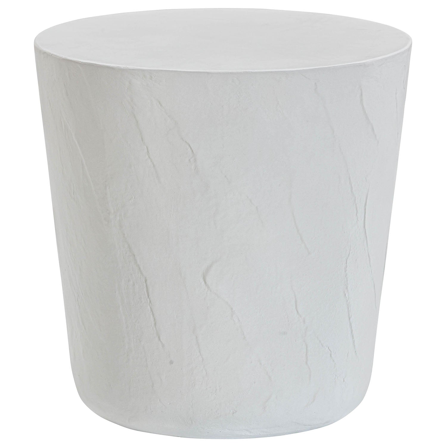 TOV Furniture Margot Light Grey Faux Plaster Indoor/Outdoor Concrete Stool