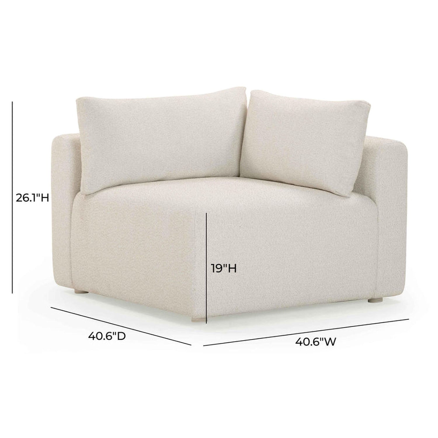 TOV Furniture Hangover Cream Modular Outdoor Corner Chair