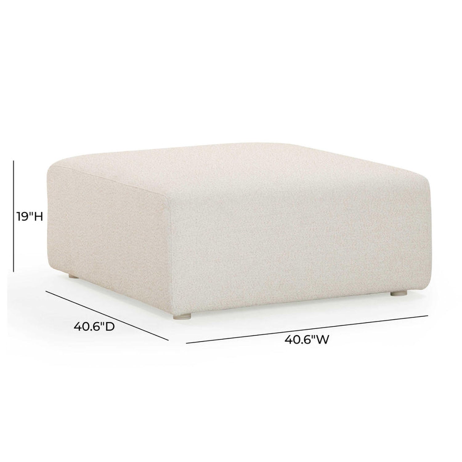TOV Furniture Hangover Cream Outdoor Ottoman