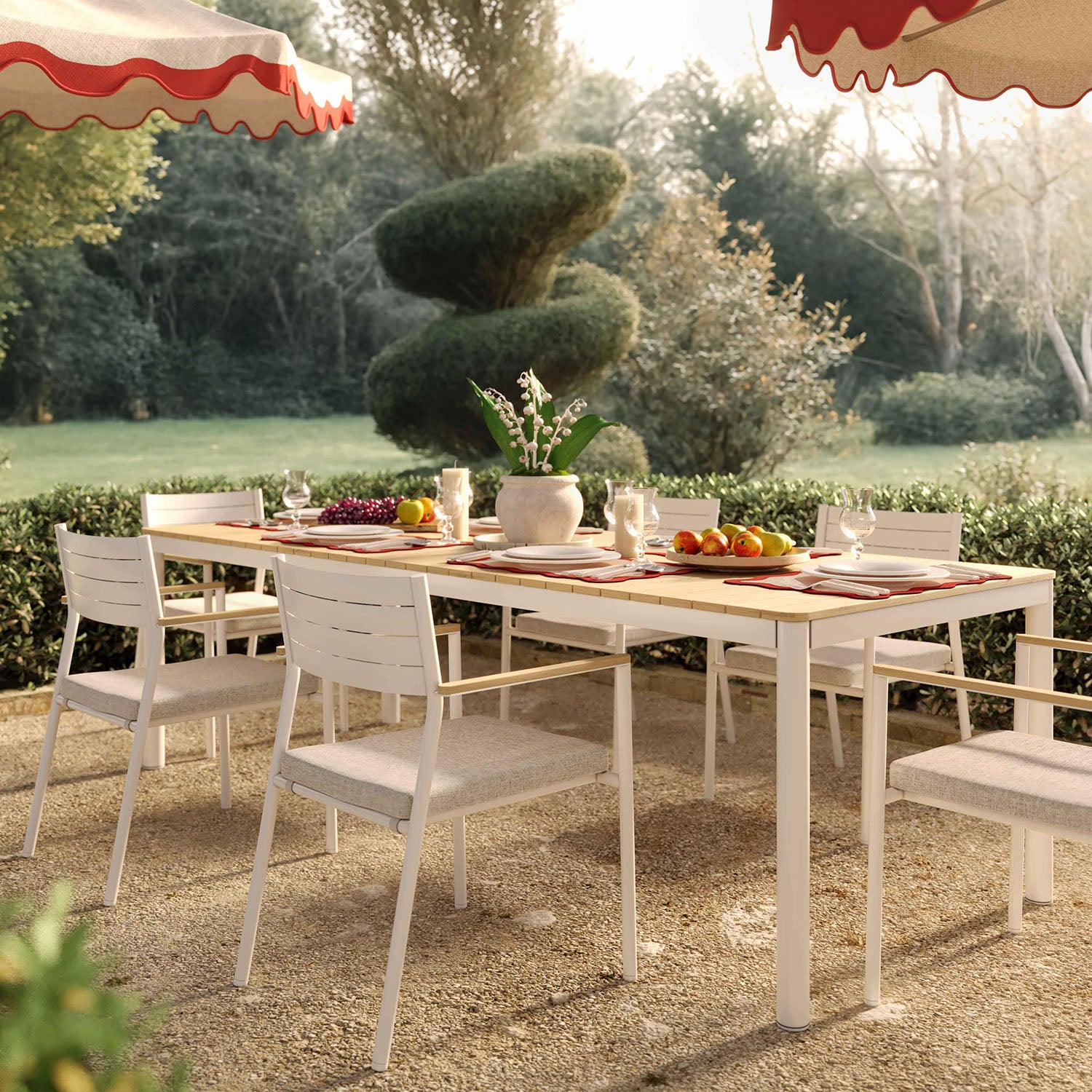 TOV Furniture Sardinia Light Teak Outdoor Rectangular Dining Table