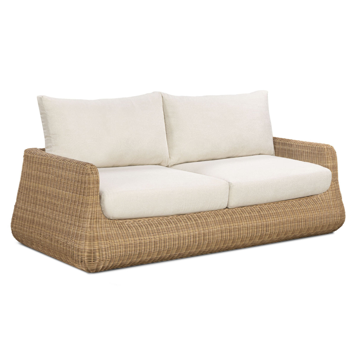 TOV Furniture Dana Cream Outdoor Sofa in cream boucle on wicker and aluminum, primary product view
