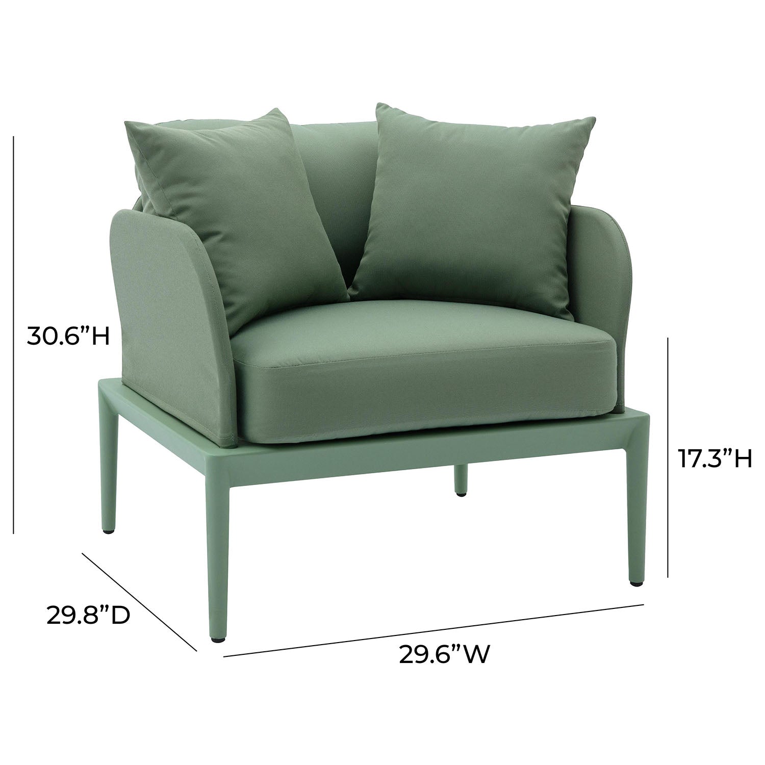 TOV Furniture Kapri Moss Green Outdoor Armchair