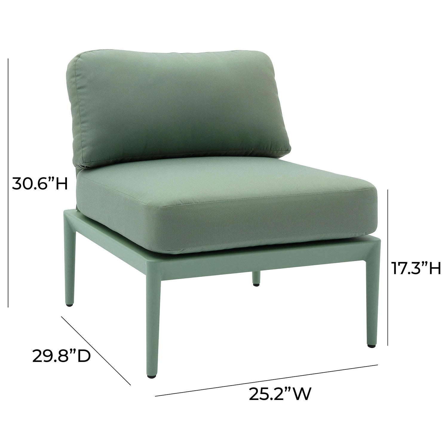 TOV Furniture Kapri Modular Outdoor Armless Chair