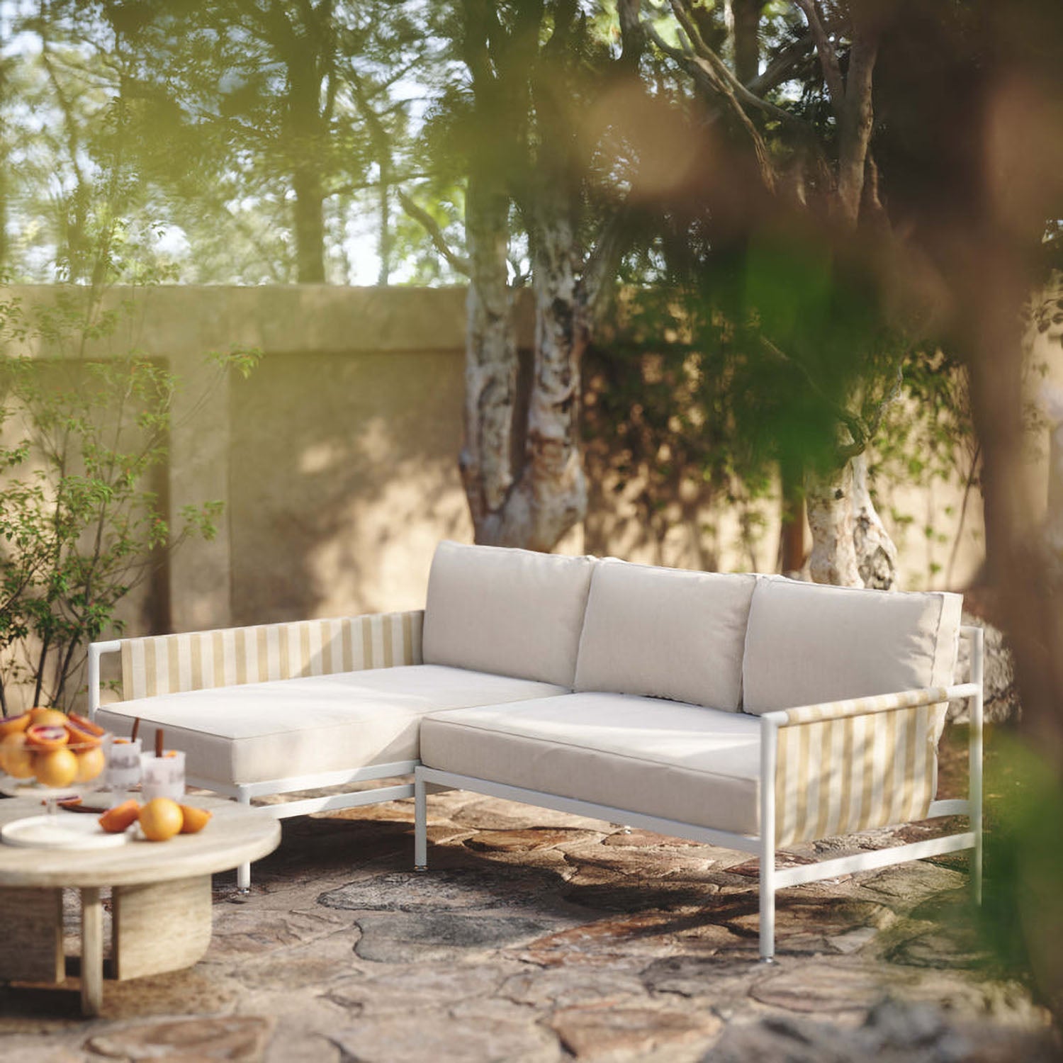 TOV Furniture Dunes Cream Outdoor Sectional Sofa