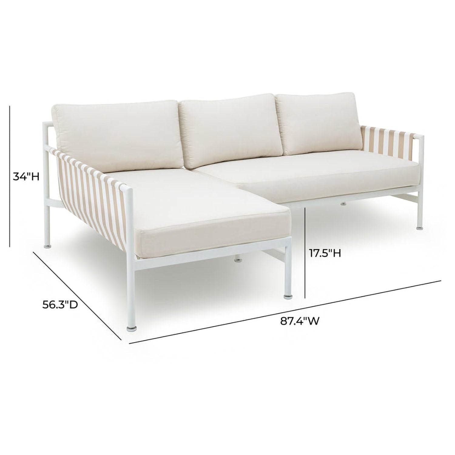 TOV Furniture Dunes Cream Outdoor Sectional Sofa