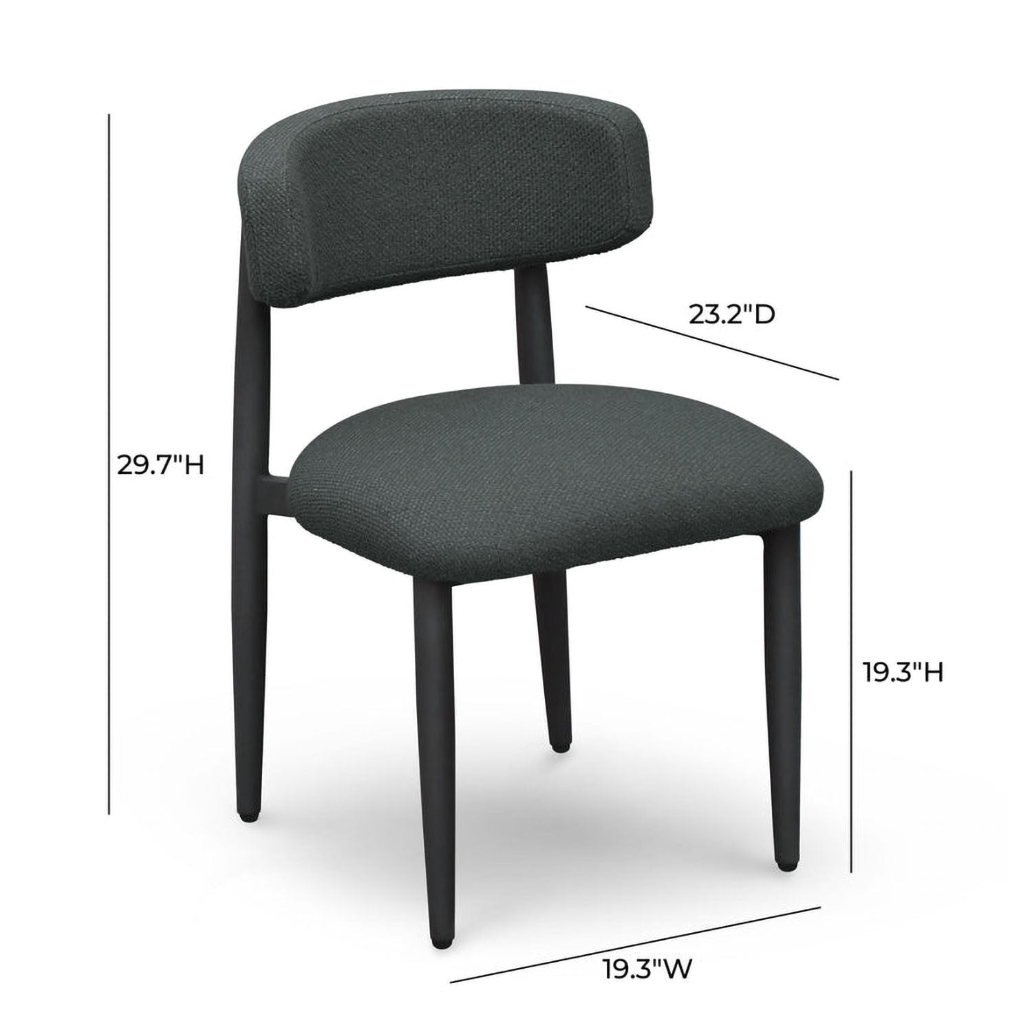 TOV Furniture Annika Black Textured Outdoor Dining Side Chair