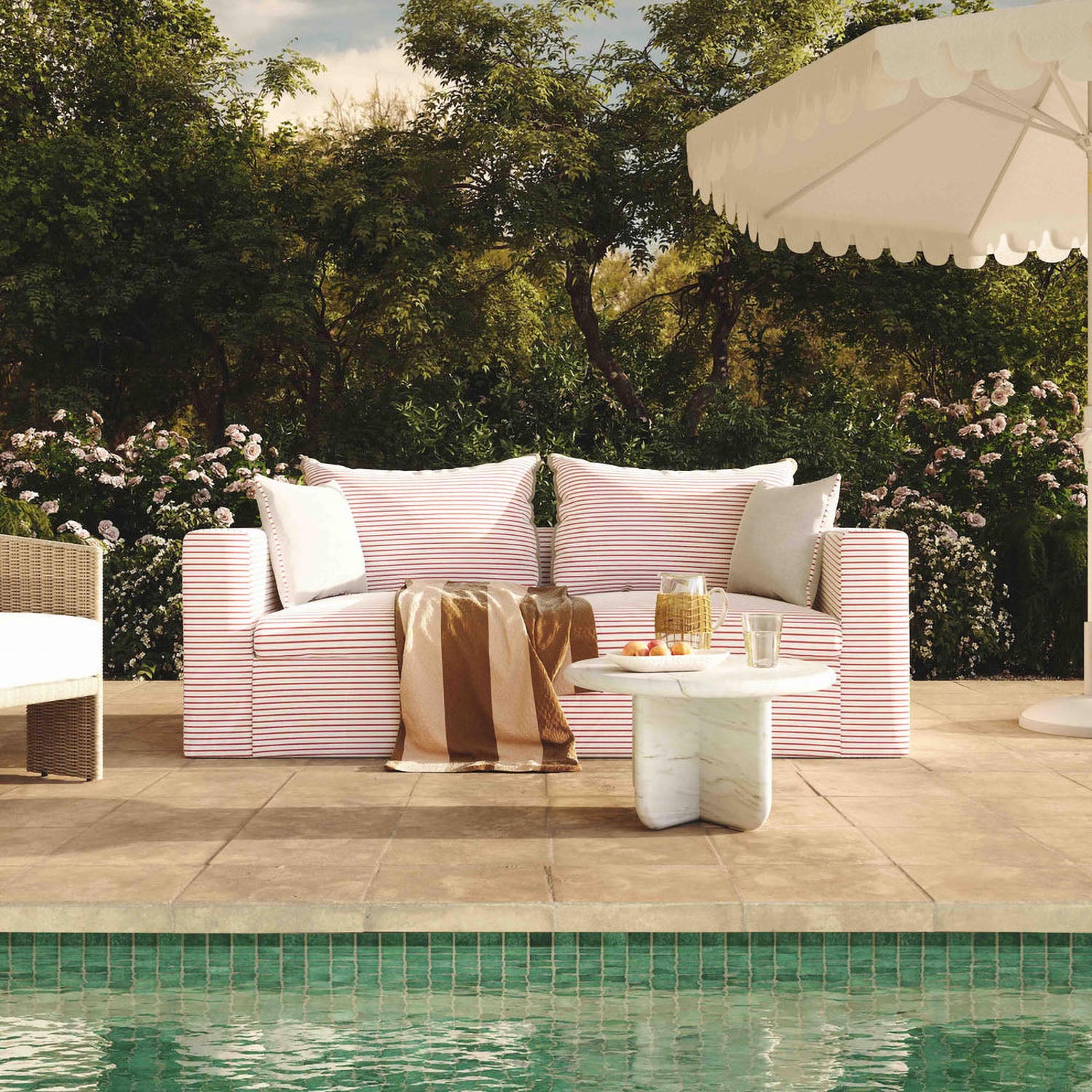 TOV Furniture Salty Striped Indoor/Outdoor Sofa