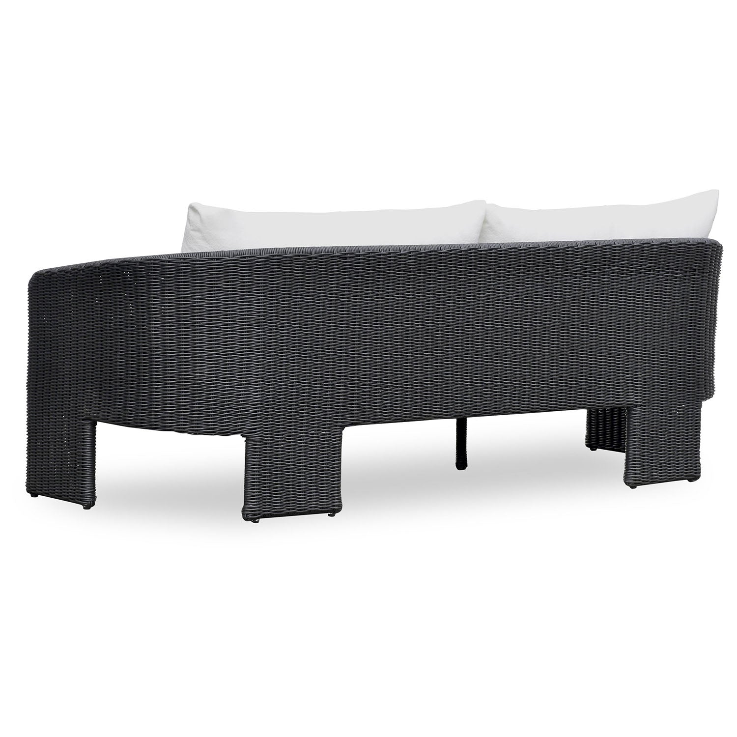 TOV Furniture Alexa Black Rattan Performance Outdoor Sofa