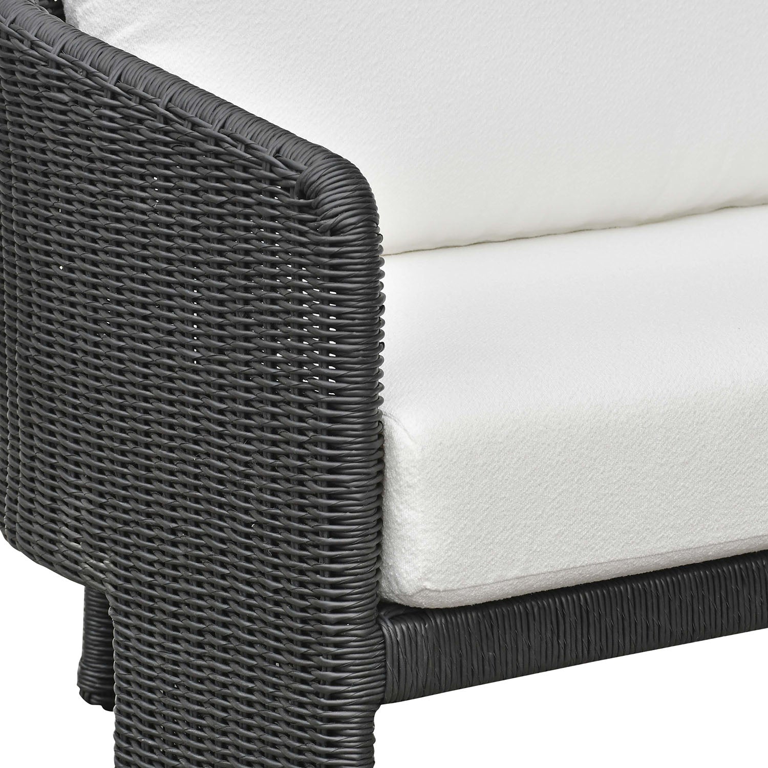 TOV Furniture Alexa Black Rattan Performance Outdoor Sofa