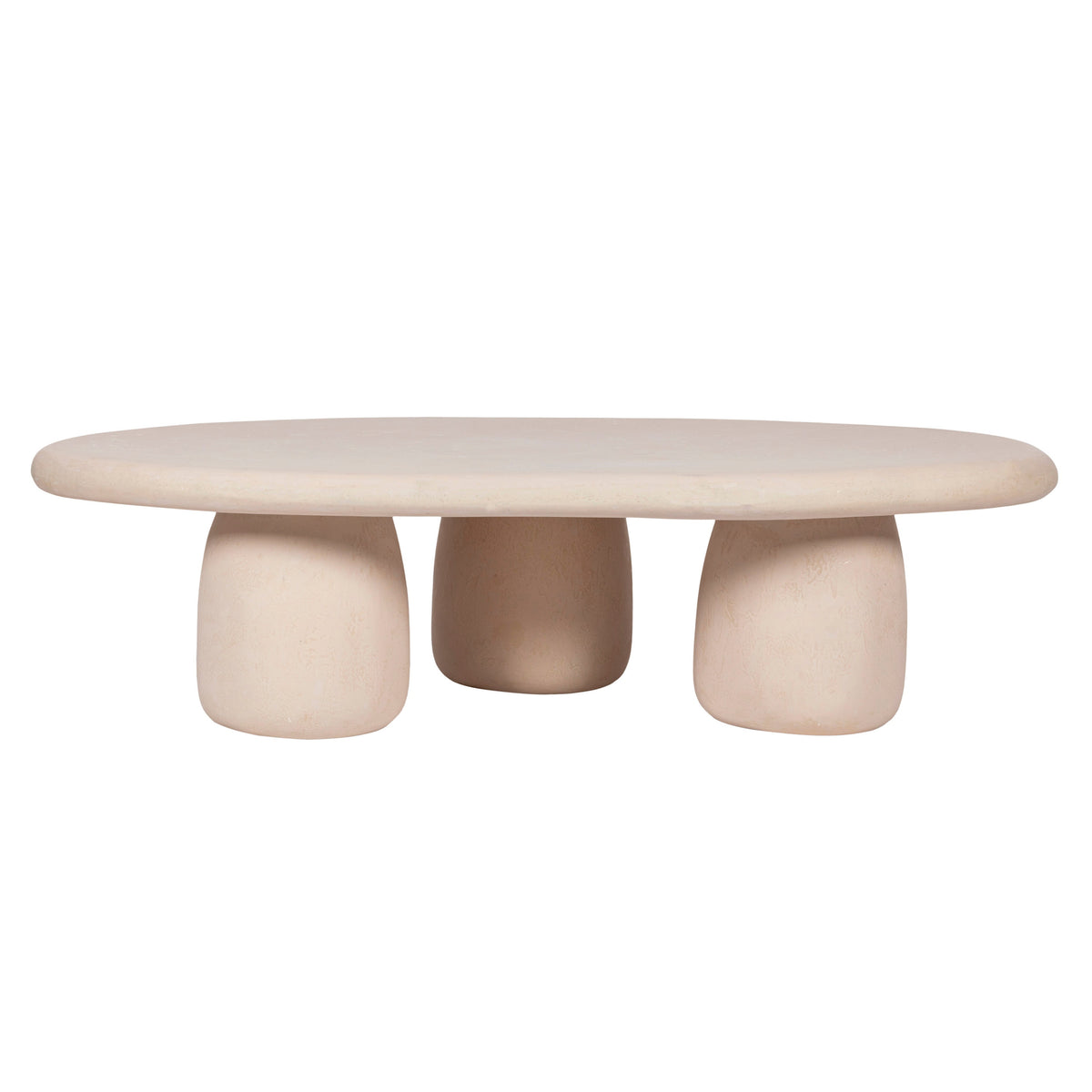 TOV Furniture Rahul 59" Cream Coffee Table in cream FRP fiberglass, primary product view