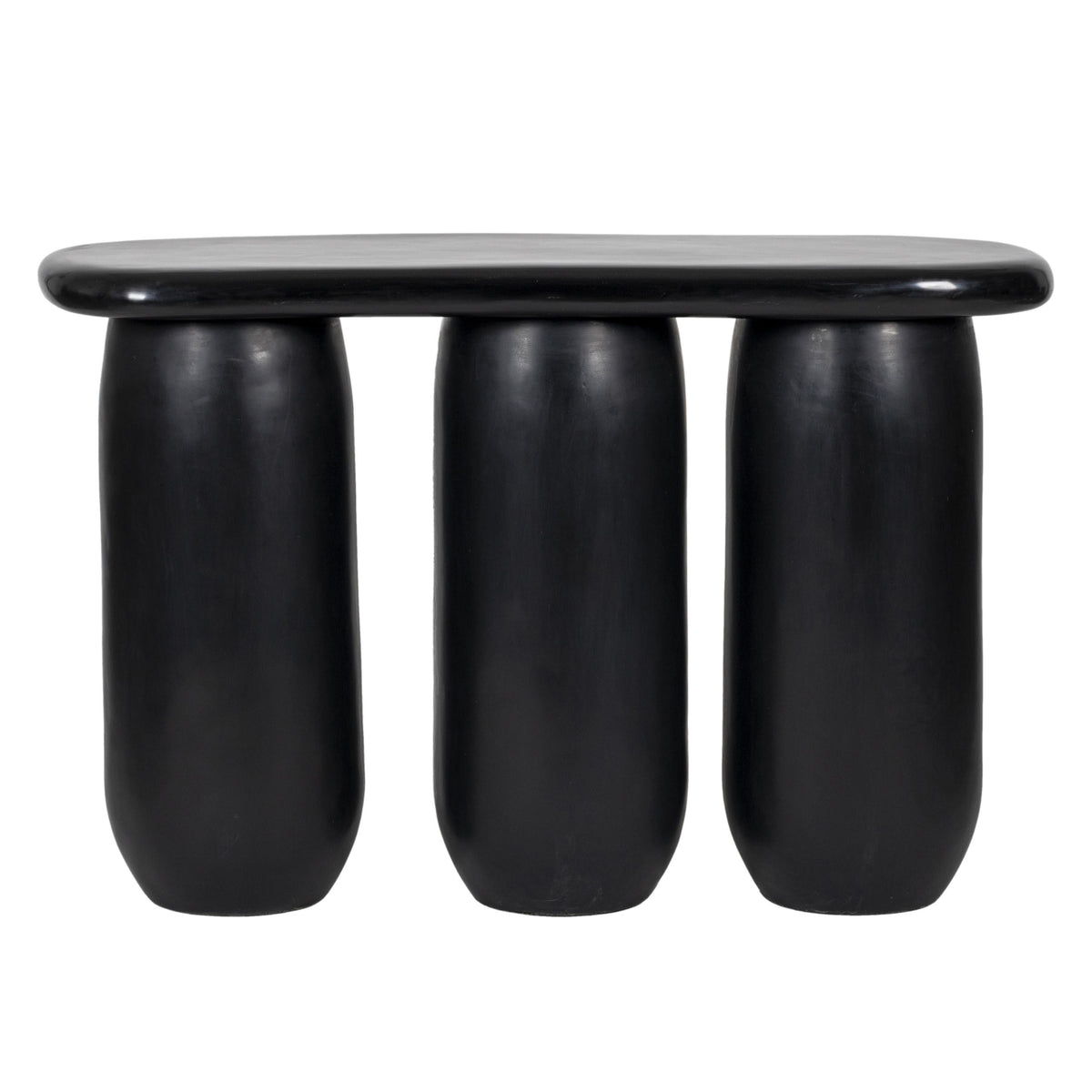 TOV Furniture Rahul 49" Textured Console Table in black FRP fiberglass, primary product view