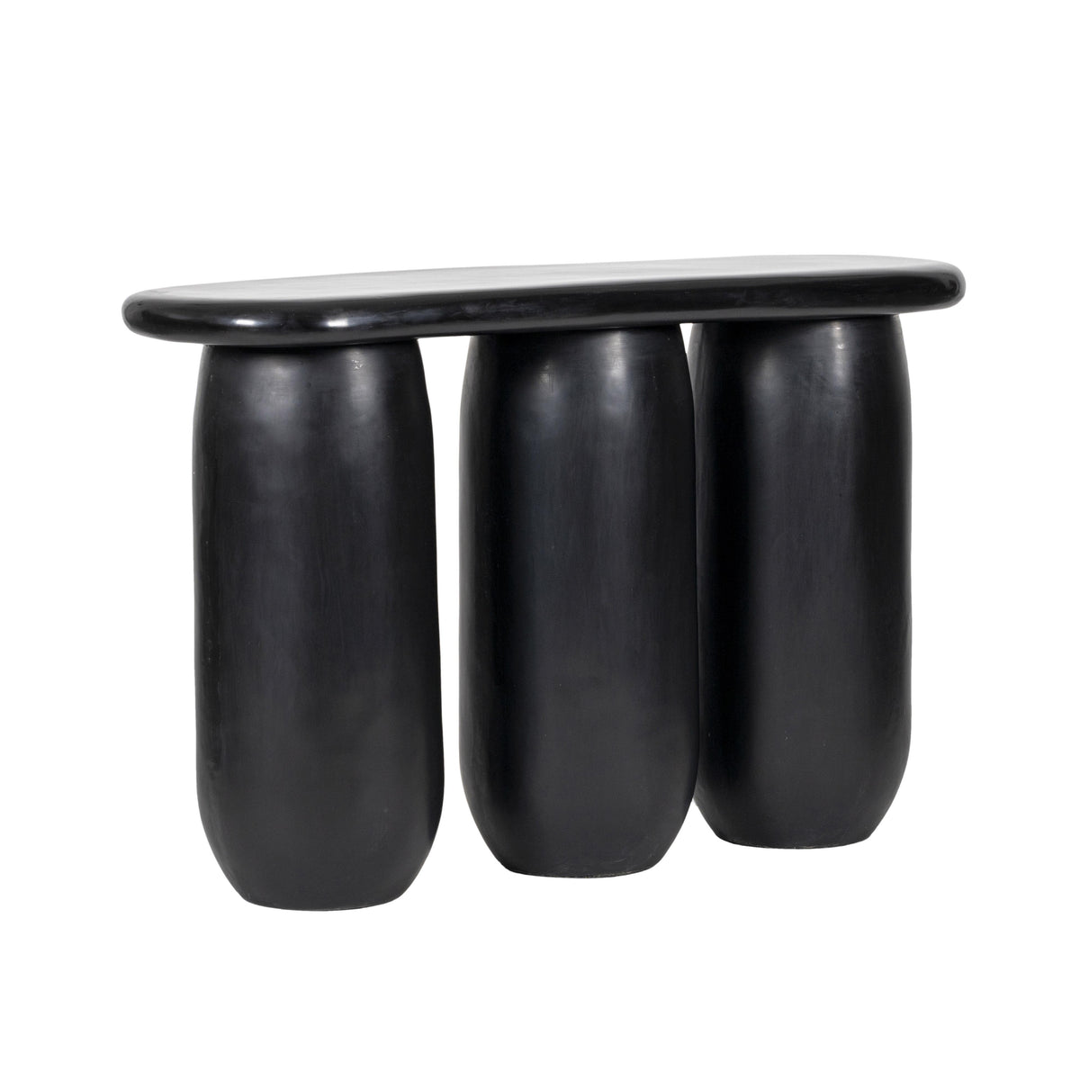 TOV Furniture Rahul Black Textured Console Table