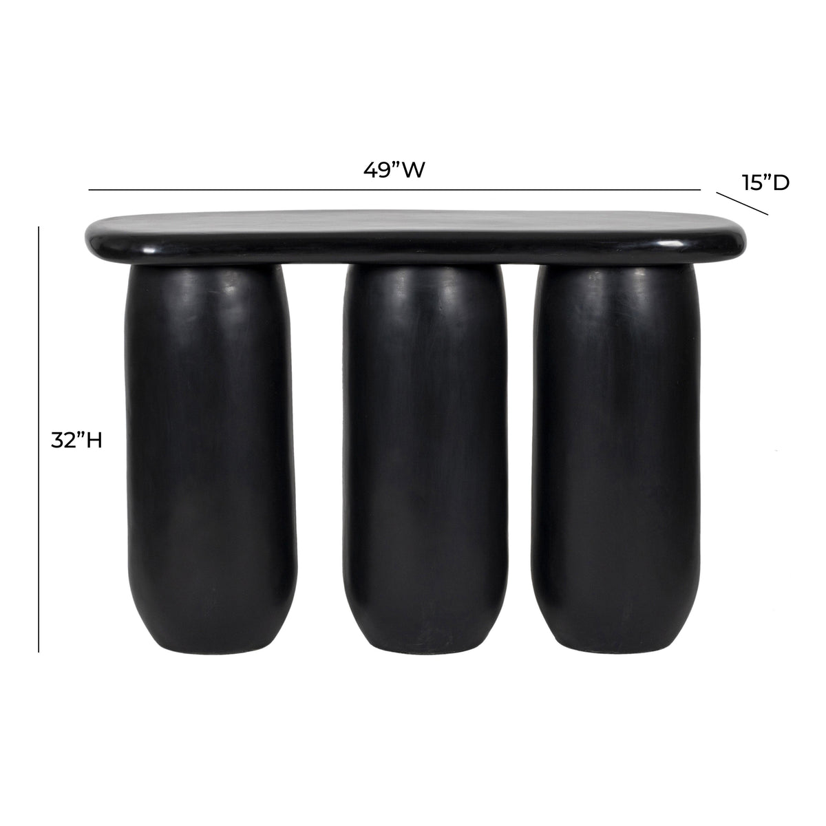 TOV Furniture Rahul Black Textured Console Table