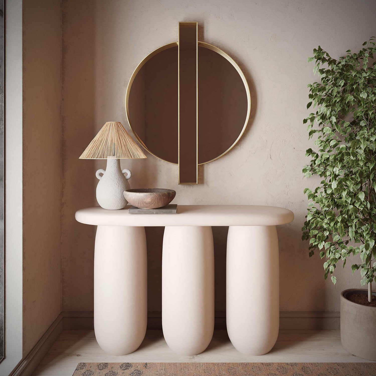 TOV Furniture Rahul Cream Console Table