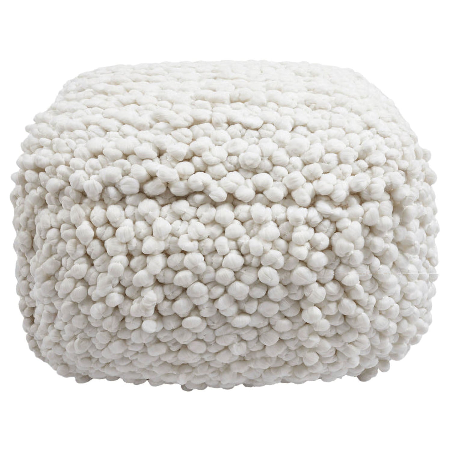TOV Furniture Cathy Cream Woven Pouf