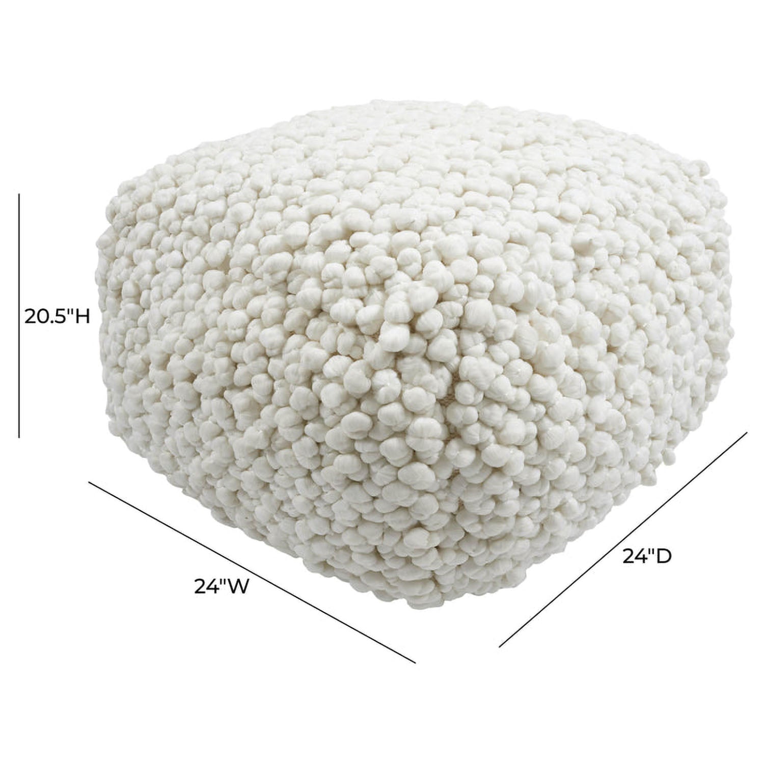 TOV Furniture Cathy Cream Woven Pouf