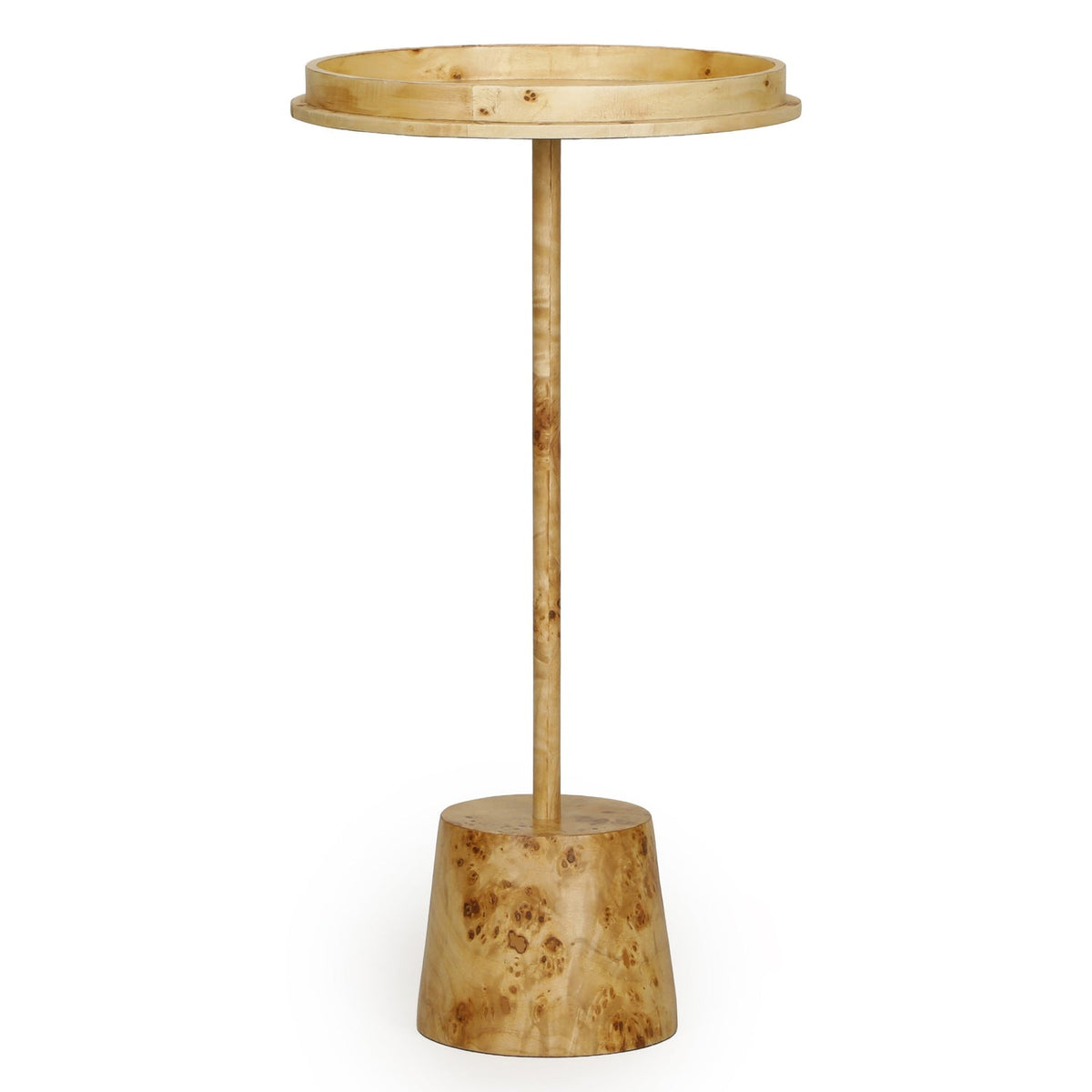 TOV Furniture Destin Natural Burl Side Table in natural burl veneer, primary product view