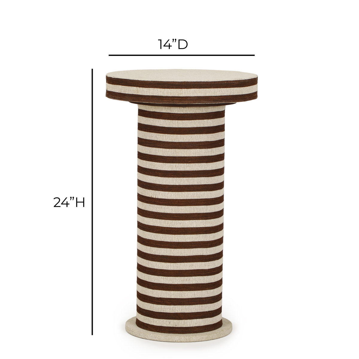 TOV Furniture Lyra Natural Striped Cotton Jute Side Table