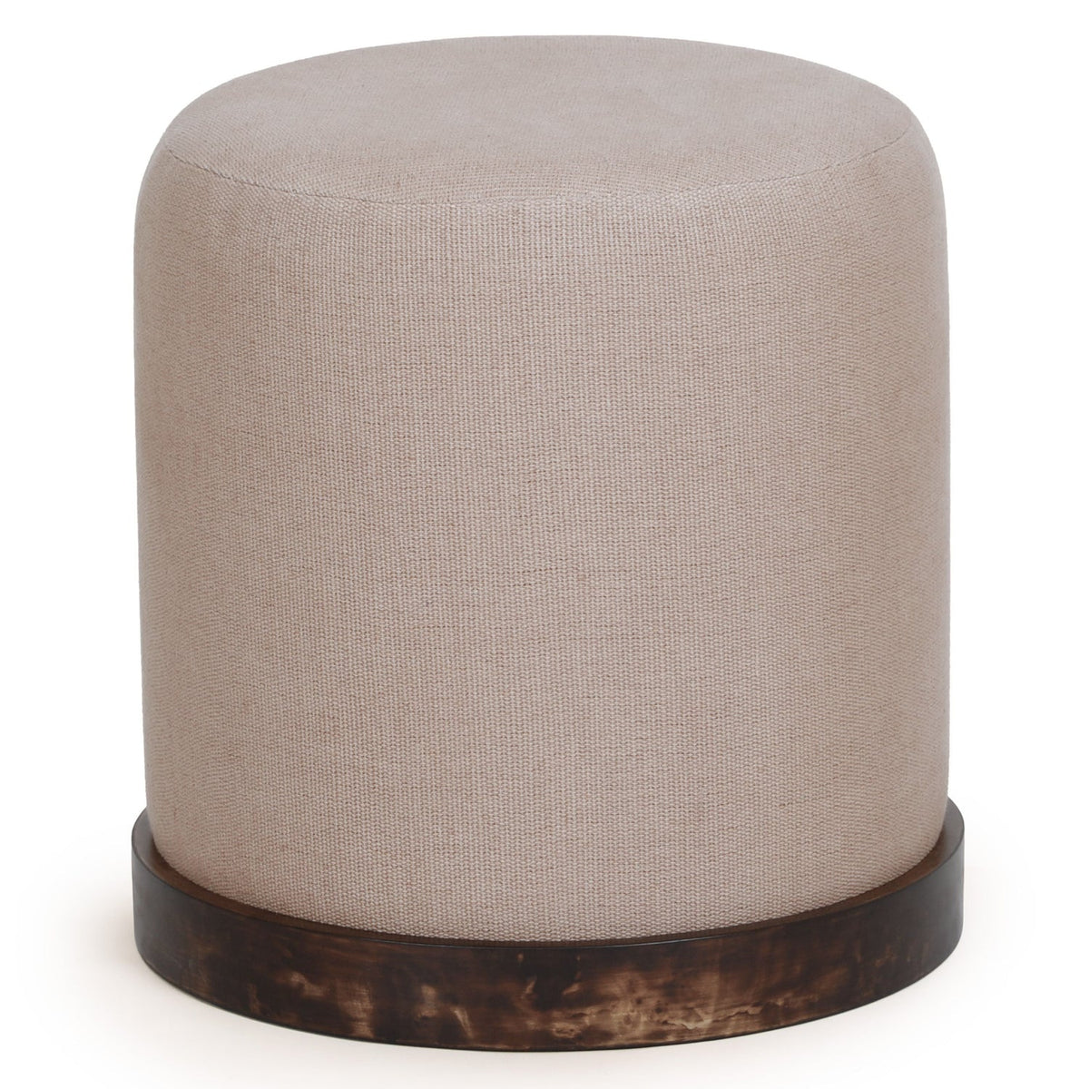 TOV Furniture Como Burl and Saddle Brown Accent Stool in saddle brown woven cotton and jute, primary product view