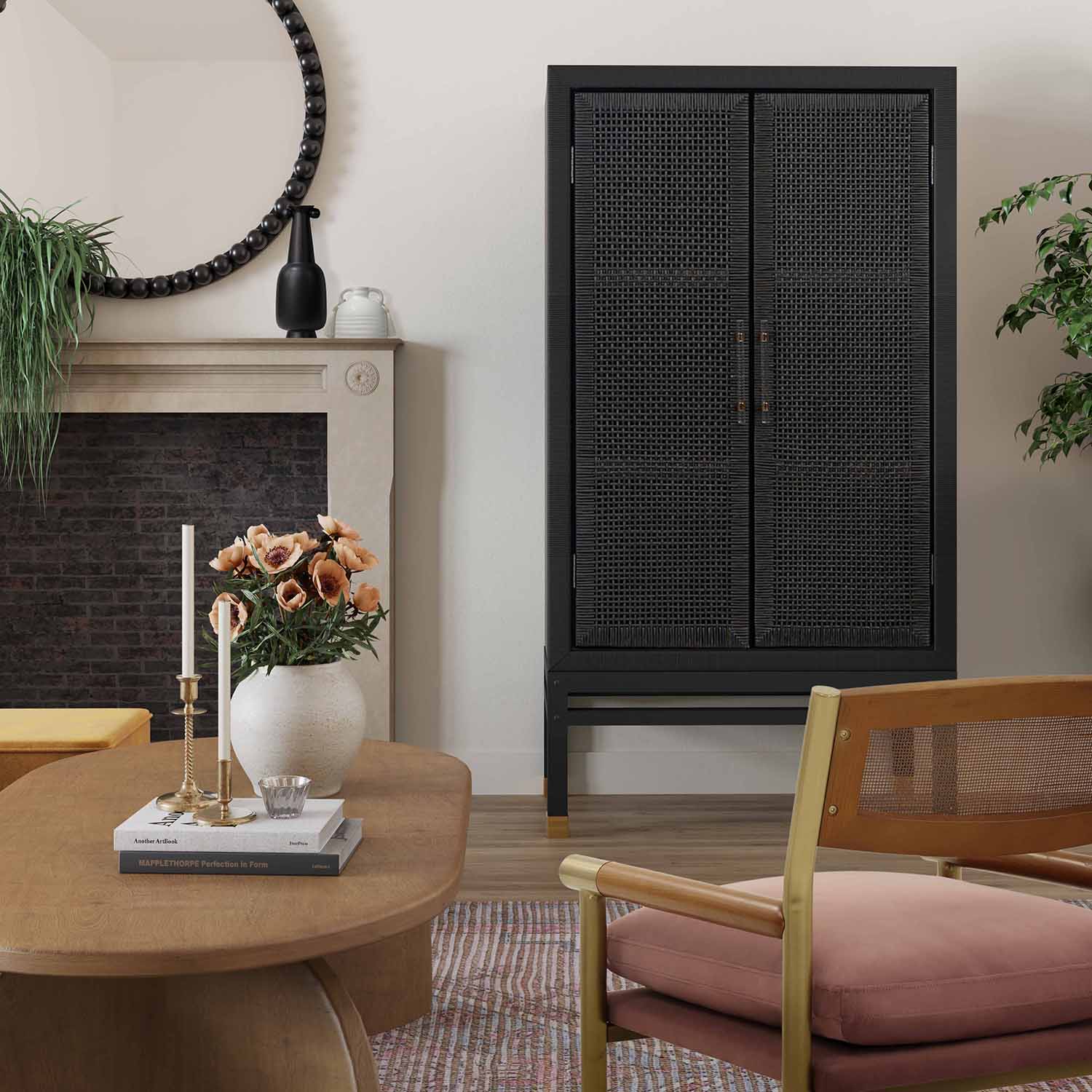 TOV Amara Woven Rattan Cabinet