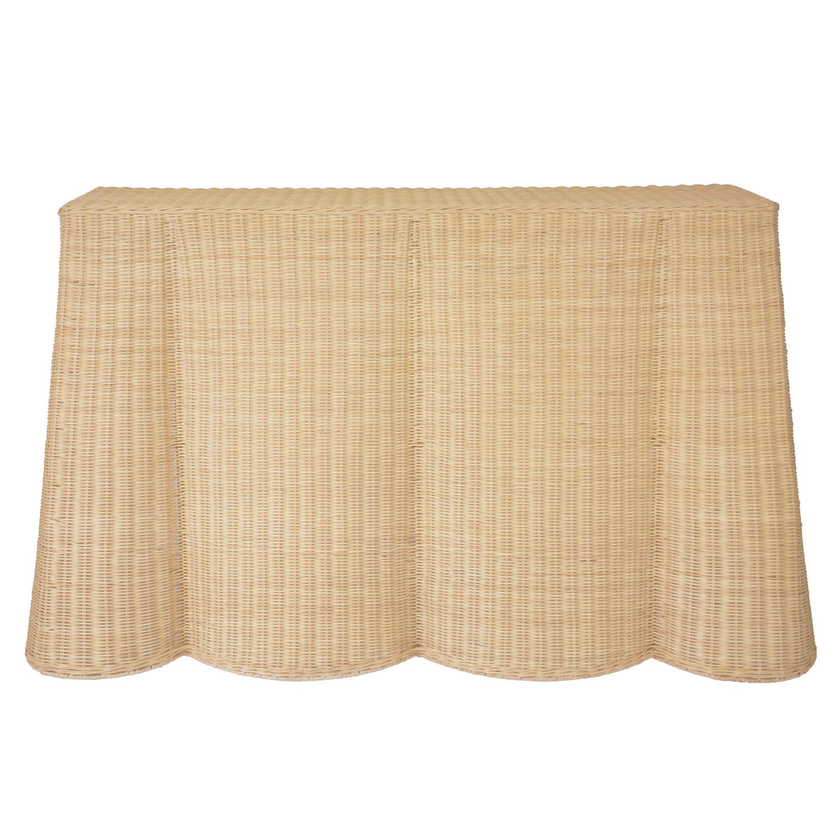 TOV Furniture Egan Natural Rattan Console Table in natural rattan, primary product view