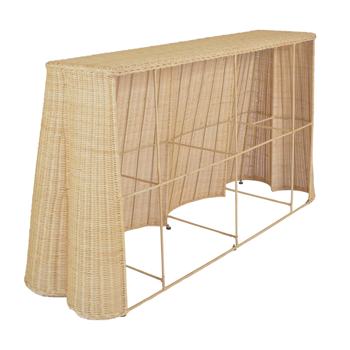 TOV Furniture Egan Natural Rattan Console Table