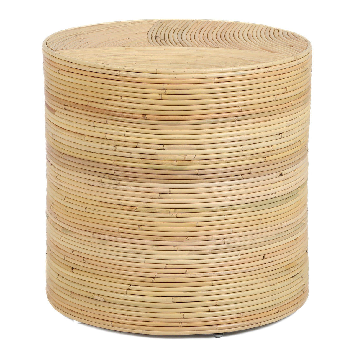TOV Furniture Matea Natural Rattan Arch Side Table in natural woven rattan, primary product view