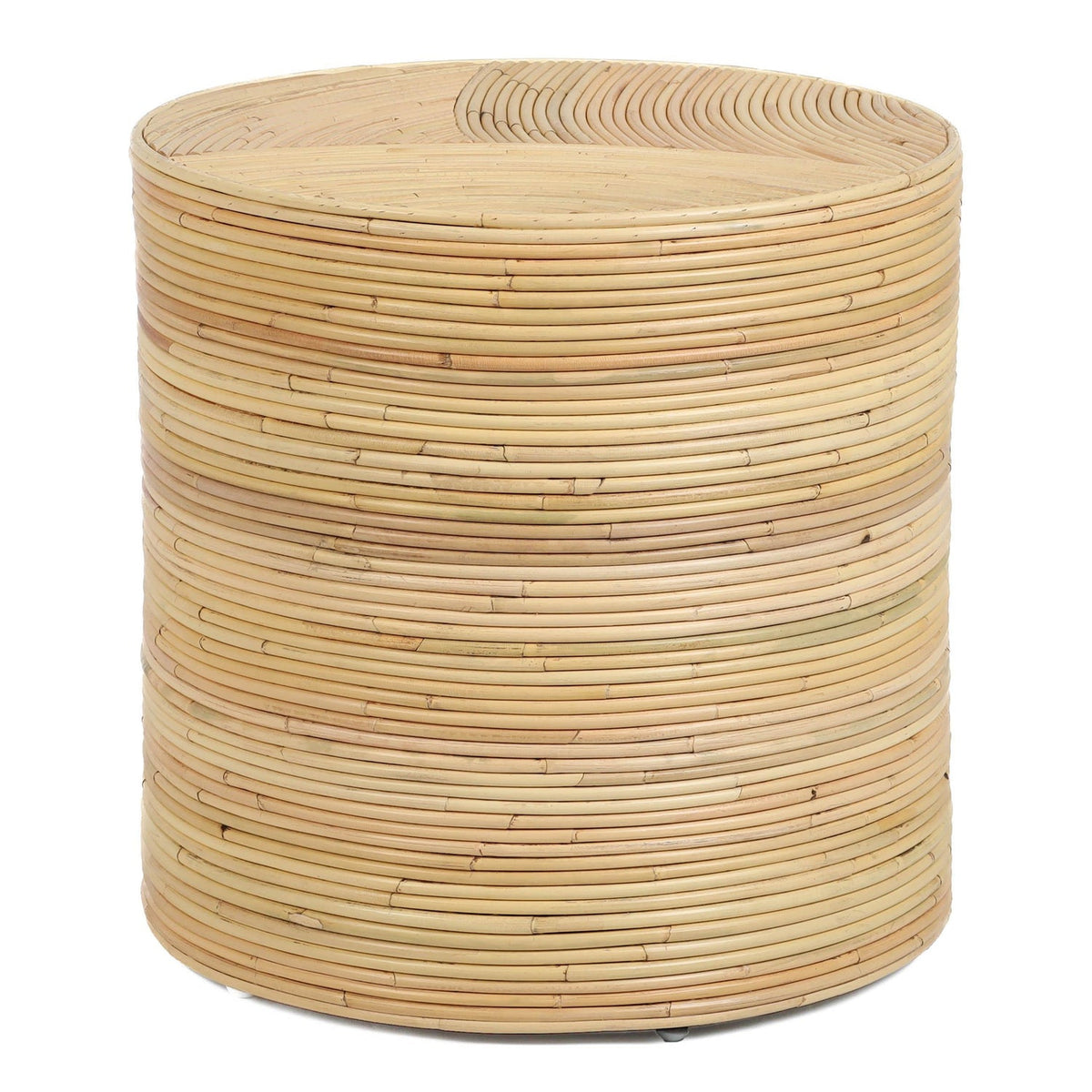 TOV Furniture Matea Natural Rattan Arch Side Table in natural woven rattan, primary product view