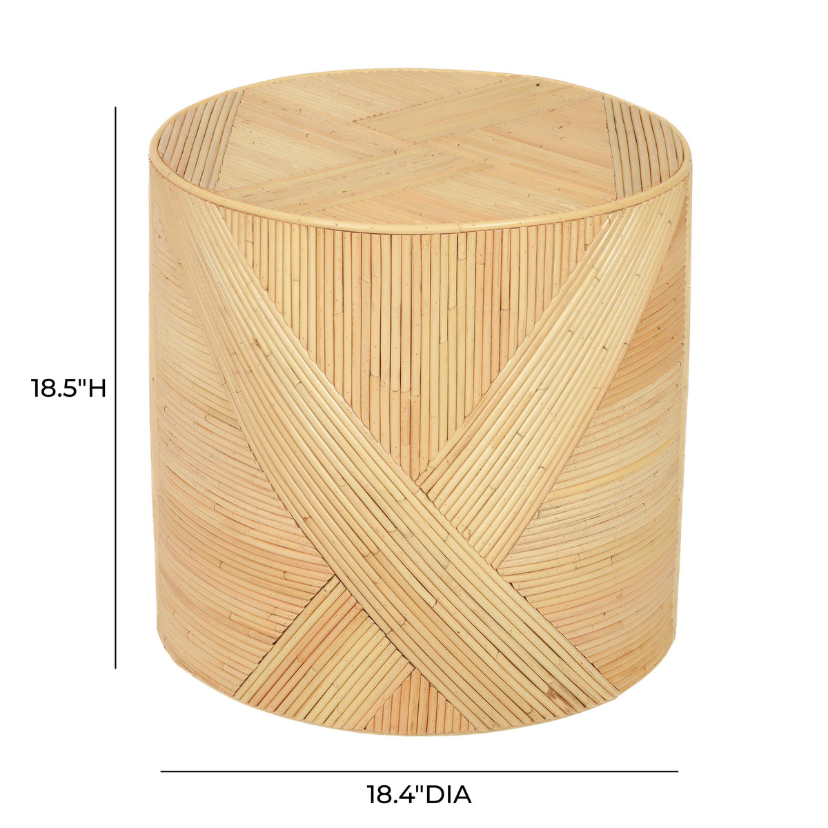 TOV Furniture Matea Natural Rattan Cross Side Table