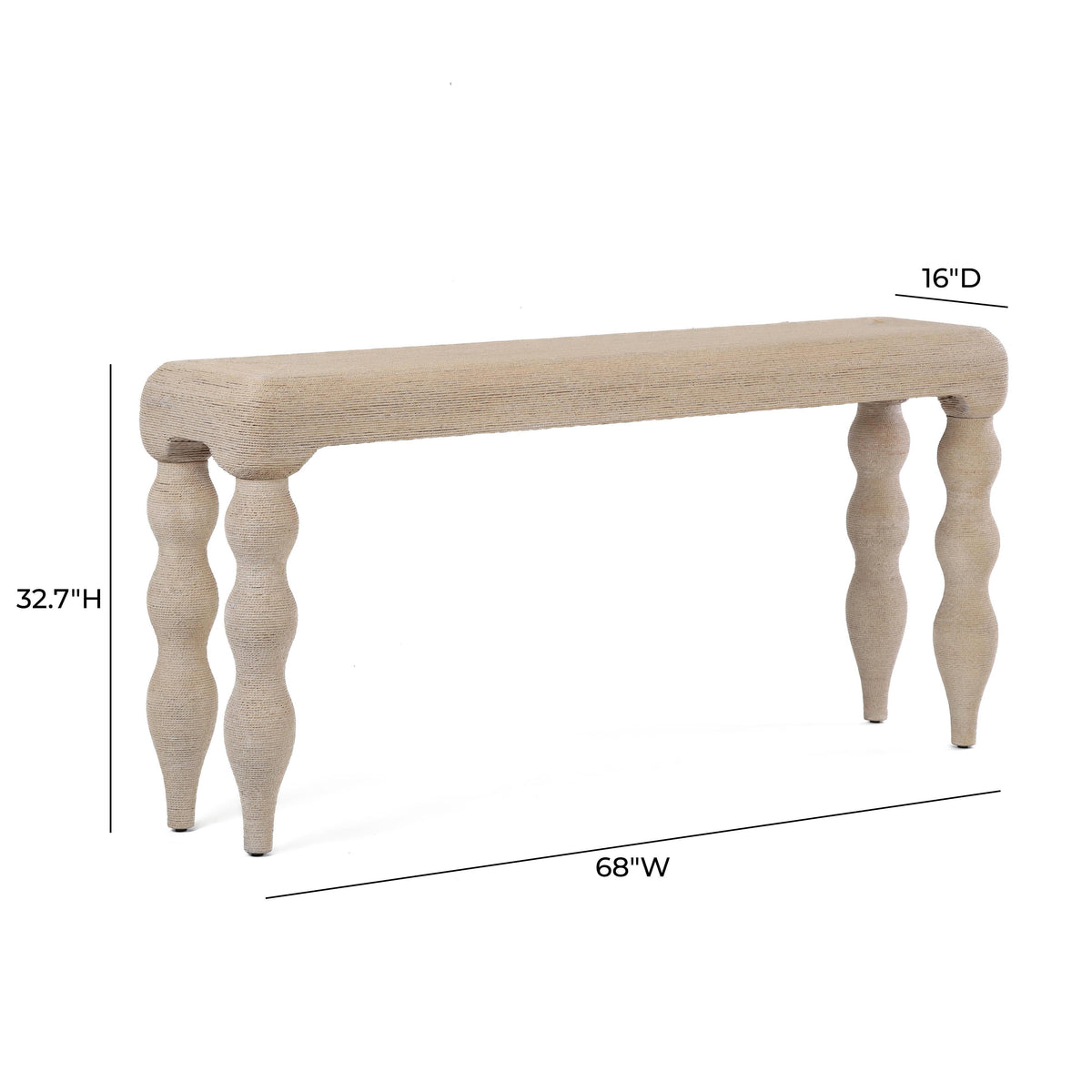 TOV Furniture Vicky Natural Woven Seagrass Console Table
