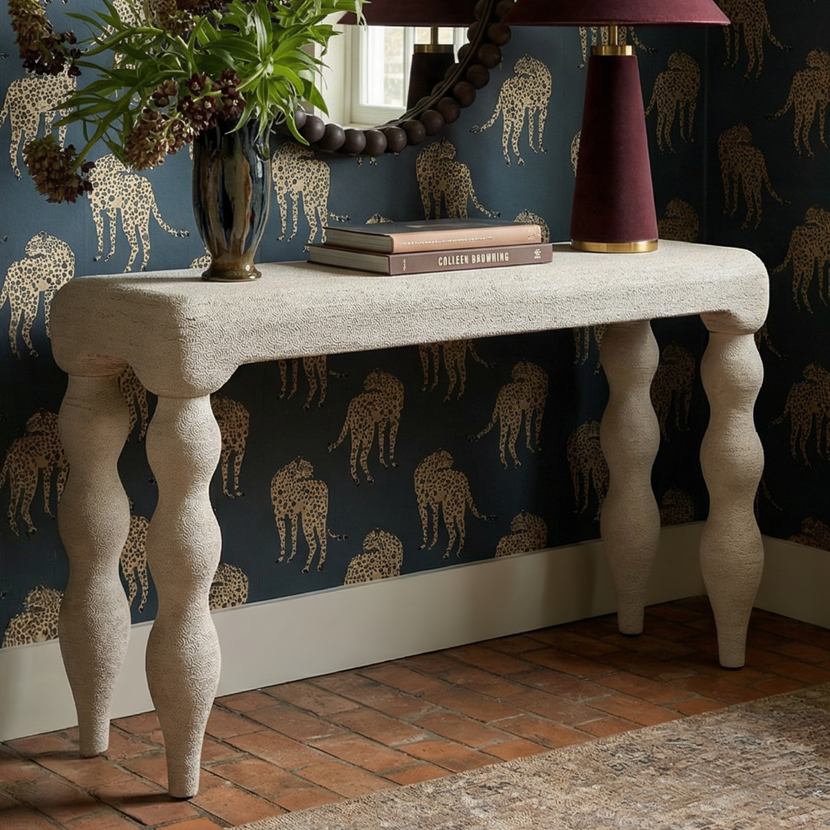 TOV Furniture Vicky Natural Woven Seagrass Console Table
